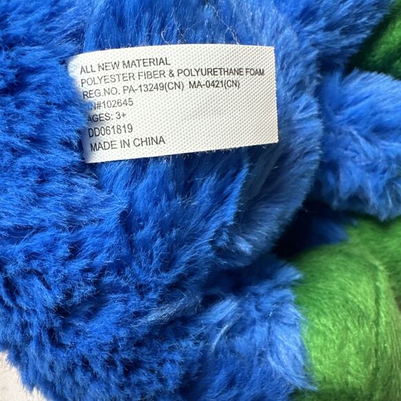 Dragon Plush Stuffed Animal Blue Green Iridescent Wings Horns Glitter Eyes P1 - Picture 6 of 9